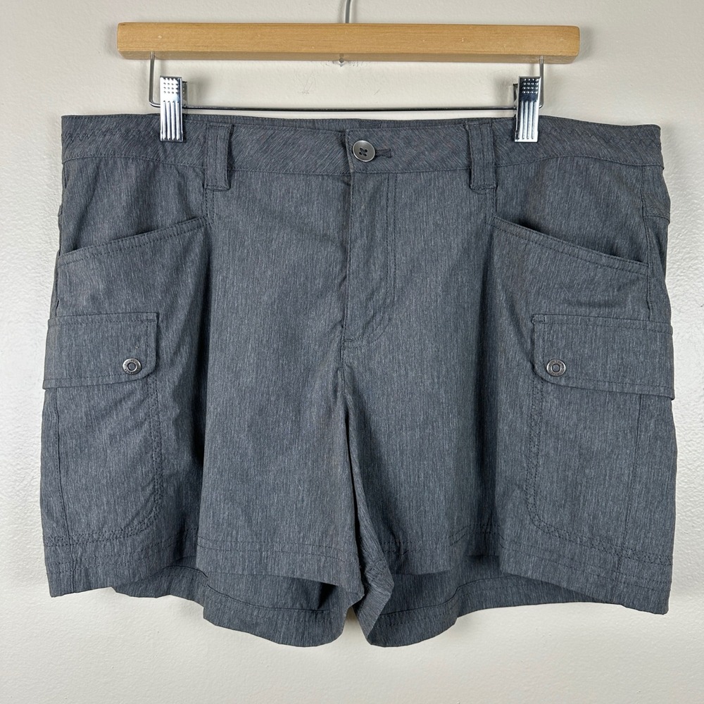 Eddie Bauer Women's 16 Cargo Shorts Charcoal Gray Stretch Hiking NEW